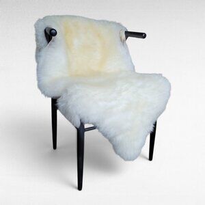 Genuine Sheepskin Rug Dense Soft Natural Off-White 49" x 33"